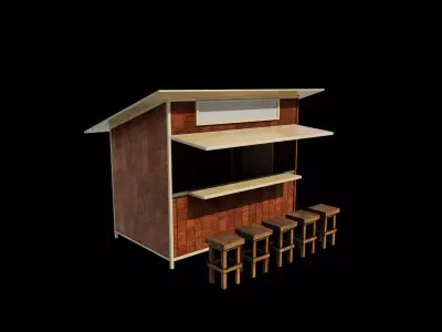 Kiosk Stand Food Booth 3D model