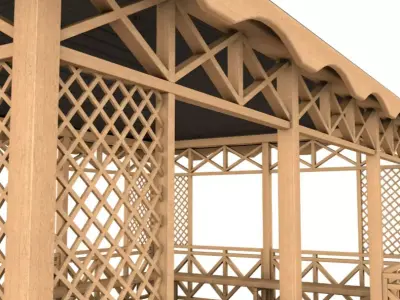 Wooden Gazebo 3D model buy