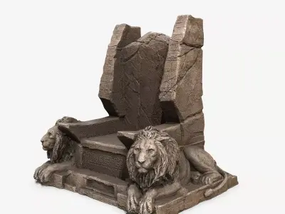 Lion Throne Low-poly 3D model