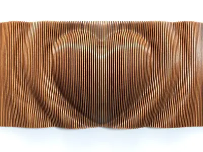 Parametric Heart Wood Panel Wall Decor 3D model