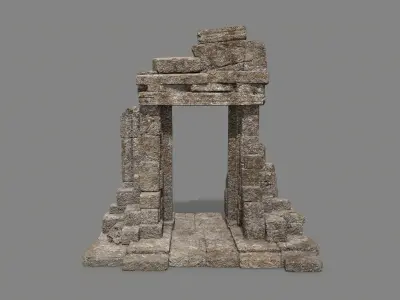 old door Low-poly 3D model 6
