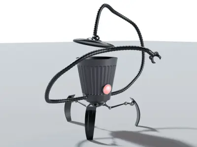 The robot is a garbage can Low-poly 3D model