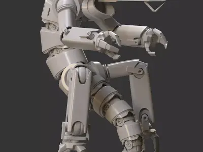 Sci-fi mechanical lizzard 3D model