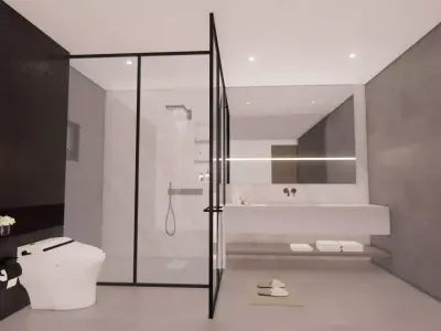 bathroom showcases a modern design 3D print model