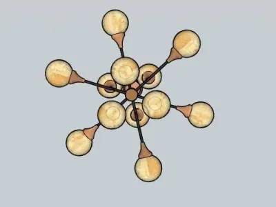 Ziron Handblown Glass Chandelier 3D model