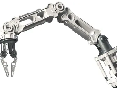 Robotic Arm White PBR Rigged Low-poly 3D model