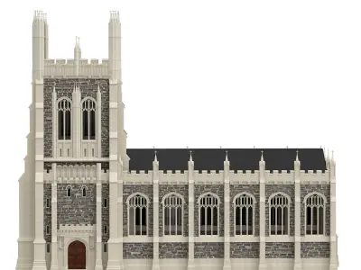 Cathedral Chapel neo-gothic style 2 3D model
