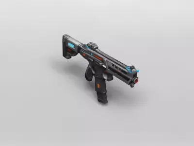 Futuristic Tactical Submachine Gun 3D Model 3D model