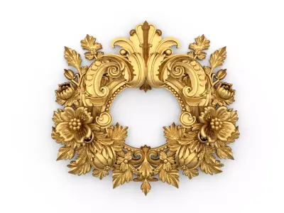 Cartouche classic decorative ornament cnc 3d printing stl 06 3D print model purchase