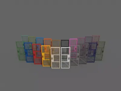 PBR Metal Door Gate A Low-poly 3D model