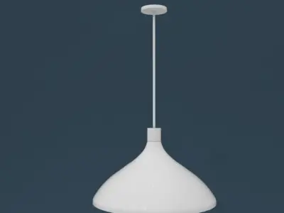 white pendant light with gold inside 40cm dia Low-poly 3D model