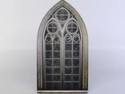 Window gothic Low-poly 3D model