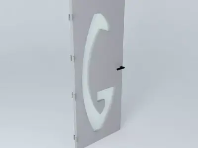 3D door with lock  Free 3D model