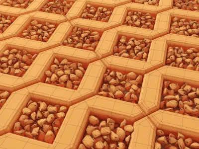 Paving pebble black 3D model