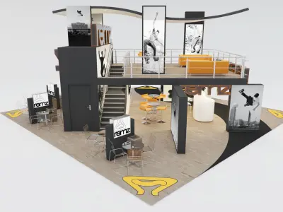 VRay - C4D scene files - Exhibition stand Interior 3D model 3D model
