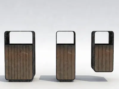 Street trash can - 4 3D model