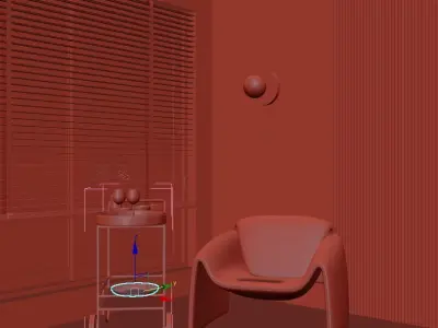 arm chair set 3d model 3D model