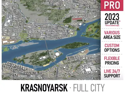 Krasnoyarsk  Low-poly 3D model