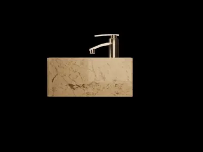 designed marble wash basin Low-poly 3D model