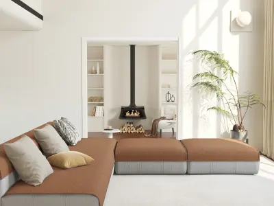 Mid Century interior  Livingroom 3D model