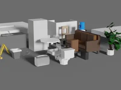 Office Low-Poly Pack Low-poly 3D model