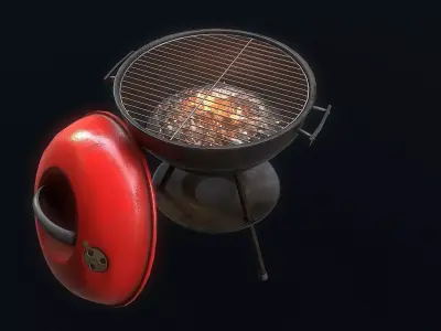Barbeque Grill Low-poly 3D model