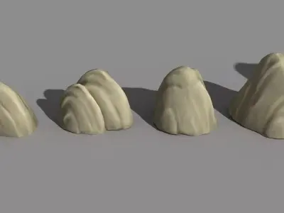 8 Stylized Rocks  3D model