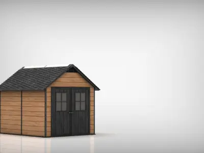 Garden shed Low-poly 3D model