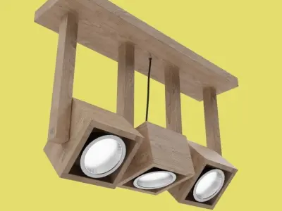 Wood Spot Light Free 3D model