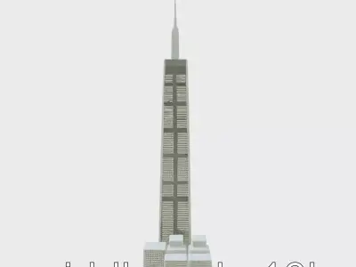 Futuristic Skyscraper Architectural Model Low-poly 3D model