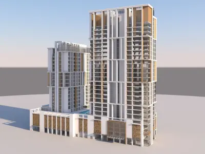 Hotel Building 3D model 111