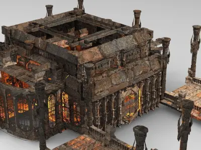 Desert sand palace 4 3D model