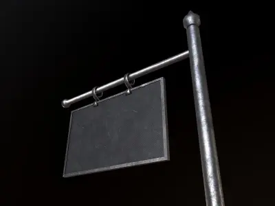 Metal PBR Signboard Low-poly 3D model