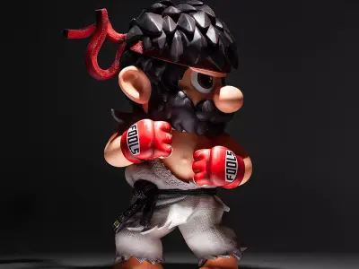 Mario Bros Ryu Street Fighter toy 3D print model