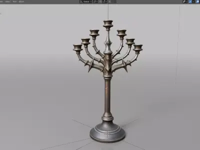 Candle Holder Ritual Low-poly 3D model