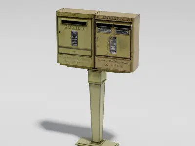 French Post Box Low-poly 3D model