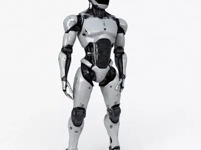 Humanoid Robot Animation Low-poly 3D model