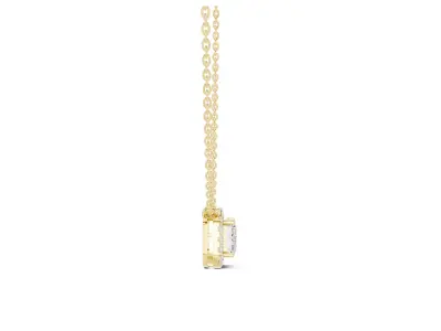 Emerald Cut Diamond Halo Pendant Rectangular Solitaire Necklace 3D print model
