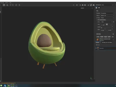 Avocado designer chair 3D model