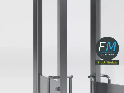 Double storefront glass swing door 3D model