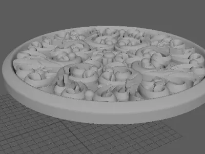 rosette ornately carved plate 3D model buy
