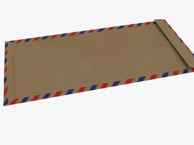 Air Mail Window Envelope Size DL Style POCKET 3D model