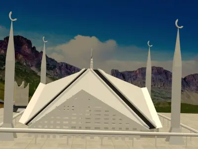 Faisal Mosque Low-poly 3D model