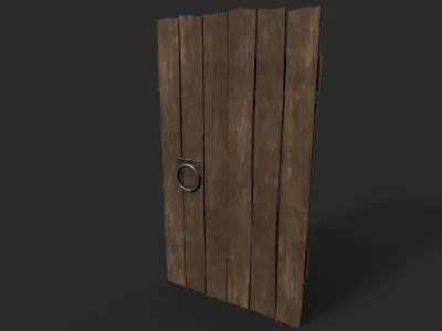 Wood Door Low-poly 3D model