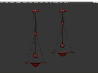 CLEPSYDRA B pendant light in brass and glass Low-poly 3D model