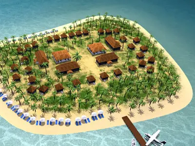 Island resort 3D model