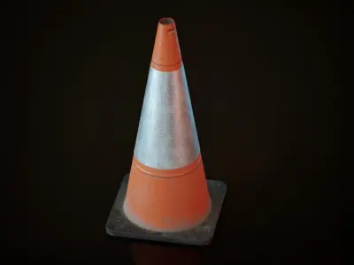 Traffic Cone Low-poly 3D model 26