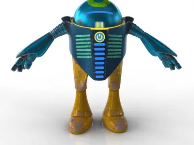 Chubby Robot Low-poly 3D model