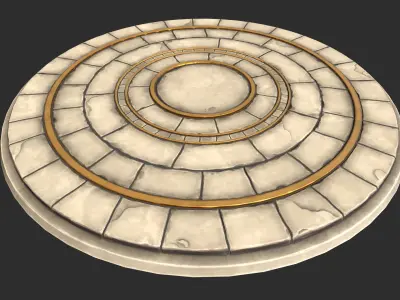 Stylized Stone Floor Circle Low-poly 3D model