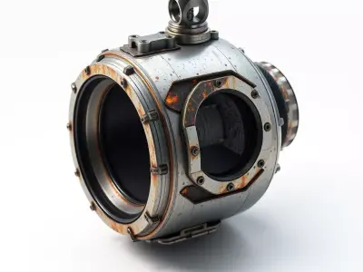 Rusty Industrial Mechanical Device Low-poly 3D model